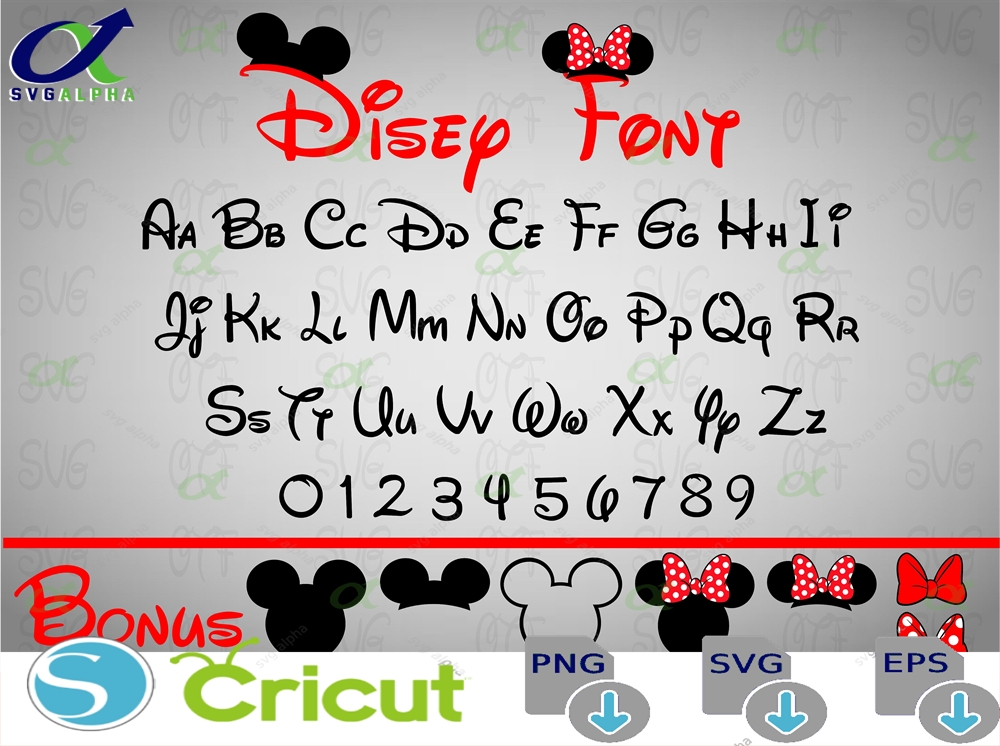 Disneyland Font SVG, Mickey Mouse Font, T-Shirt SVG, World Birthday T-Shirt SVG, Mickey Outline SVG, Shirt SVG, Cricut Cut File